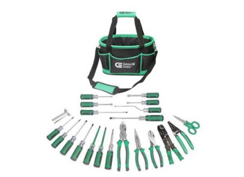 Commercial electric 22 piece electrician&#039;s tool set kit, storage bag, trade wire for sale