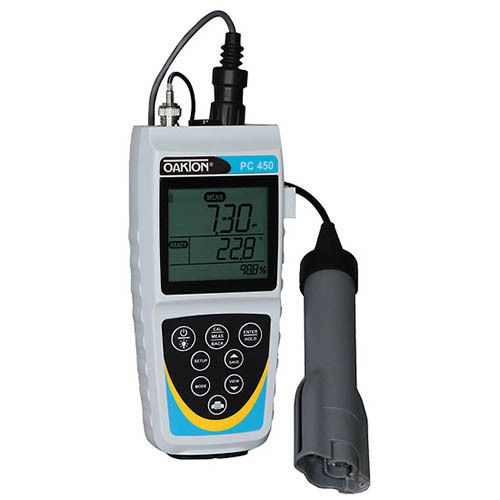 Oakton WD-35630-10 PC 450 pH/mV/Con/TDS/PSU/Temp. Meter w/Combi-probe