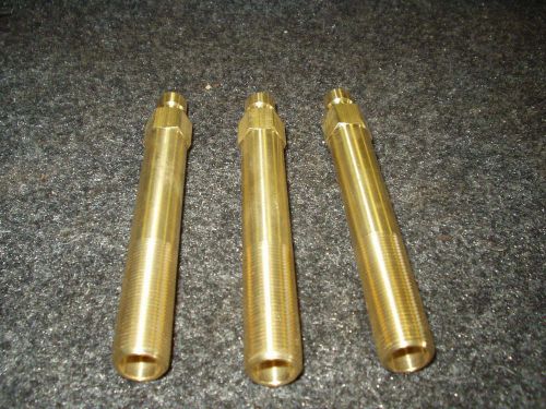New lot of 3 ppe brass male plug fitting 5 1/2&#034; long 3/8&#034; id, 1/2&#034; npt for sale