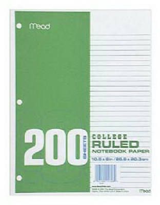 ACCO/MEAD 200-Count College-Ruled White Filler Paper