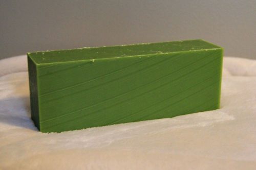 Oil Filled Green Cast Nylon Plastic Sheet 1.75&#034; x 2.5&#034; x 7&#034; Lot of 10 pcs. Cnc