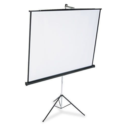 Portable Tripod Projection Screen- 70 X 70- White Matte- Black Steel Case