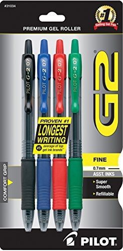 Pilot g2 retractable premium gel ink roller ball pens, fine point, 4-pack, for sale