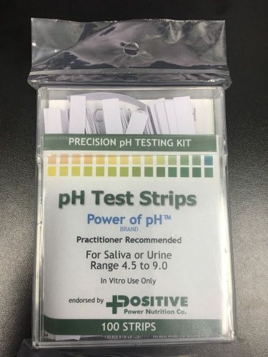 POSITIVE POWER NUTRITION - pH TEST STRIPS 100CT FOR SALIVA/URINE - FREE SHIPPING