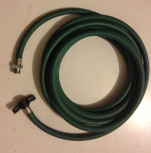 O2 Hose 1/4&#034;,fem.DISS wing nut/DISS male hex  connectr, 4 ft,green,conduct used