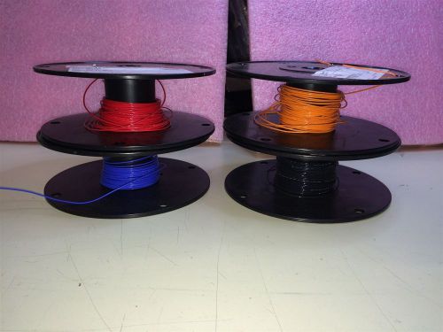 22 AWG RED BLUE ORANGE BLACK WIRE LOT 200 TOTAL FEET