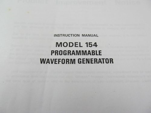 Wavetek 154 programmable waveform generator instr manual w/ schematics rev 10/77 for sale