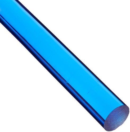 Small Parts Acrylic Round Rod, Translucent Blue, 1-1/2&#034; Diameter, 1&#039; Length