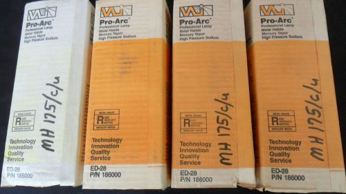 Lot of 4 venture mh 175/c/u usa metal halide high pressure sodium lamps for sale