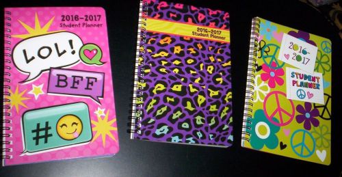 2016-2017 ~STUDENT PLANNER&#039;S/AGENDA/CALENDAR~ LOT OF 3~ASSORTED DESIGNS~