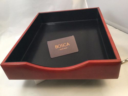 Bosca Leather Letter Tray Cognac $165 BSC73232 New in Box