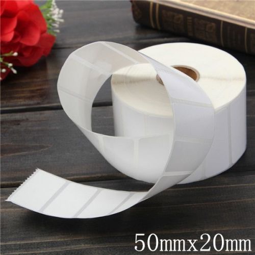 2000PCS 50mmx20mm White Coated Paper Bar Code Labels Adhesive Stickers