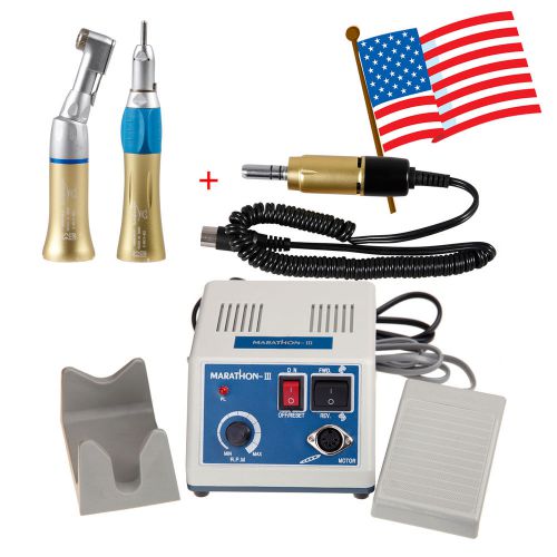 From USA ! Dental Lab Marathon Micro Motor Polisher 35K RPM + 2X Handpieces U