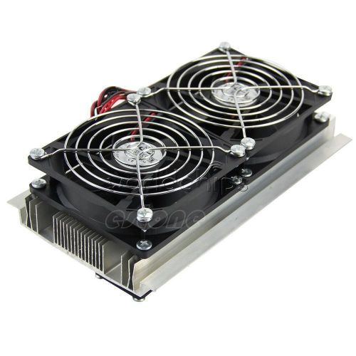 Thermoelectric Peltier Refrigeration Cooling System Kit Cooler Double Fan New
