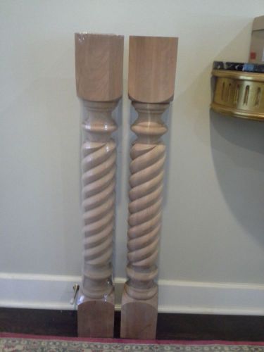 2 Cherry Rope Traditional Wood Post(Island Leg)- 4-1/2&#034; x 4-1/2&#034; x 36&#034;