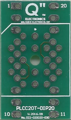 PCB adapter plate PLCC20 to DIP20 0.3&#034; socket.