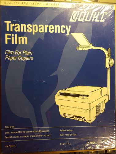 Transparency Film Quill 7-20239 - 100 Sheets - Factory Sealed