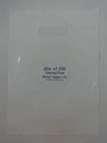 200 Qty. 9 x 12 White Glossy Low Density Merchandise Bag Retail Shopping Bags