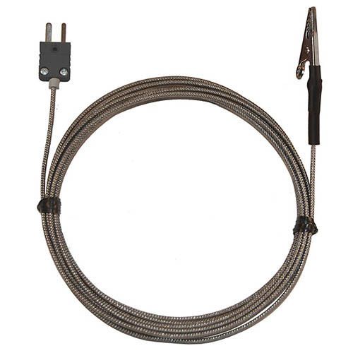 Oakton wd-08468-20 alligator clip thermocouple, type-j, 2&#034; ss, 10-ft. for sale