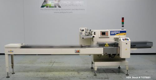 Used- Ilapak Model Carrera 1000 PC Automatic Horizontal Flow Wrapper. Capable of