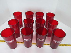 Lot of 12 Carlisle Coca Cola Glasses 20 oz Red Plastic Cup Model 5220 Coke T