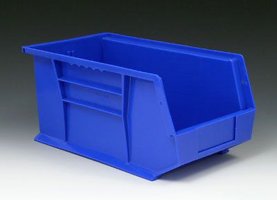 5-1/2&#034; x 11&#034; x 5&#034; blue stackable plastic storage bins (12 bins) for sale