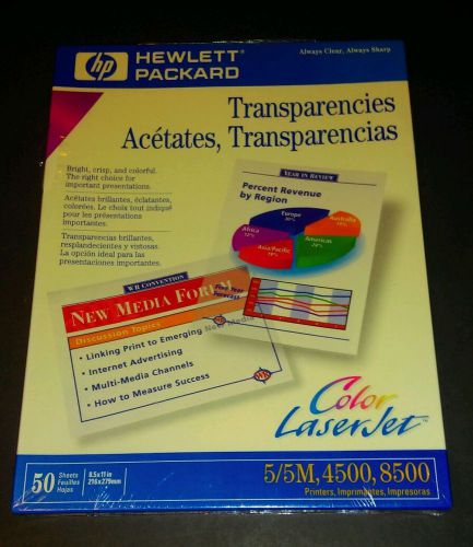 Sealed HP Transparency Film C2934A 50 Sheets 8.5x11 Inches FREE SHIPPING