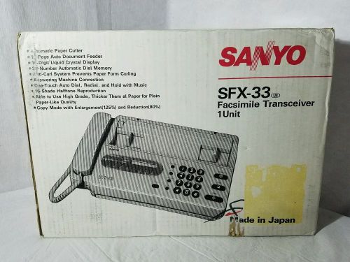 Vintage Sanyo SFX-33 Facsimile Transceiver w/ Paper Cutter, NEW IN BOX!