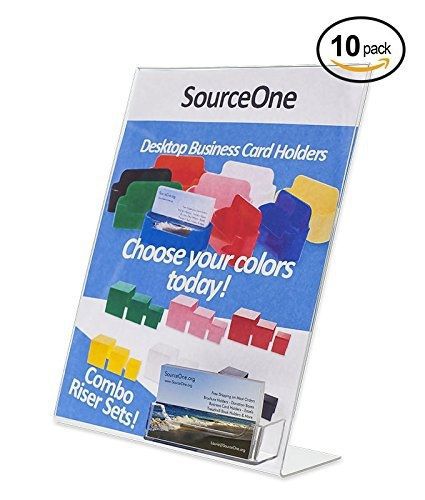 Sourceone source one 10-pack acrylic 8.5 x 11 slanted sign with business card for sale