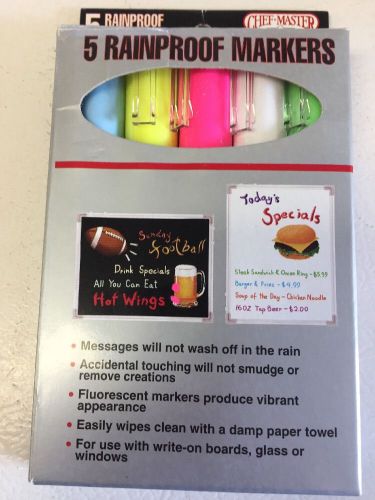 Mr Bar B Q Rain Proof 5 Color Dry Erase Marker -- 1 set.