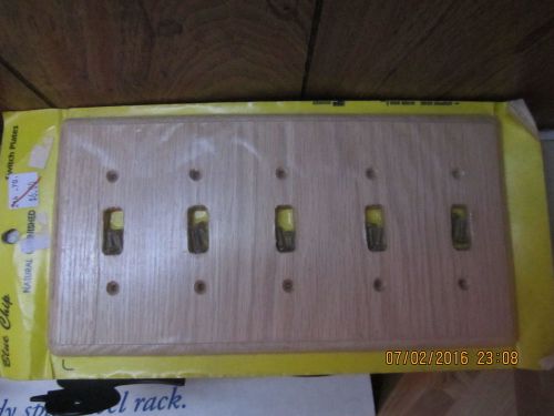 Blue Chip Wooden Switch Plate NEW in Sealed Package, 5 switches