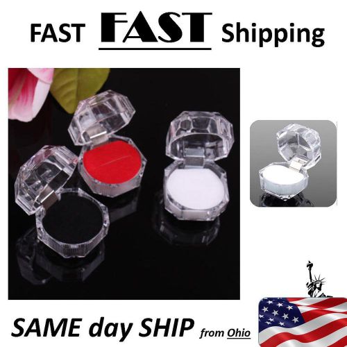 WHOLESALE white Crystal ring boxes --- 20 PACK jewelry store supplies