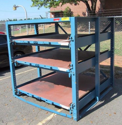 No name heavy duty roll out die parts shelf rack 64&#034; x 60&#034; shelves 500lbs cap for sale