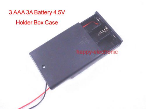 10PCS New 3 AAA 3A Battery 4.5V Holder Box Case with ON/OFF Switch Black
