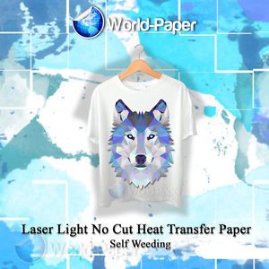 Laser iron-on trim free heat transfer paper light fabric 25 sheets 8.5&#034; x 11&#034; :) for sale