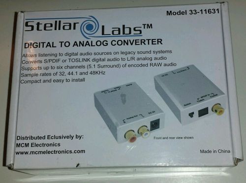 Stellar Labs 33-11631 2Ch And 5.1 Compatible Digital To Analog (D/A) Converter
