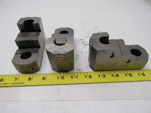 Lathe 3 step hard chuck top jaws 4-3/8&#034; x 2-3/8&#034; x 1-3/4&#034; lot of 3 for sale