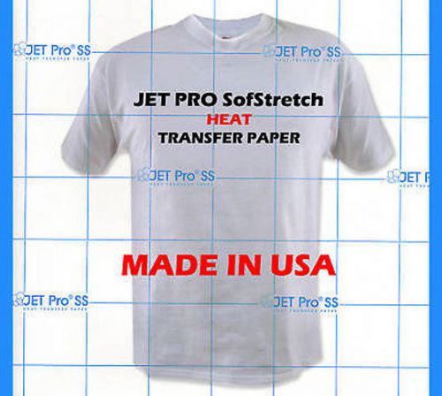 Jet pro sofstretch inkjet heat iron on transfer paper 8.5 x 11&#034; - 1 sheet :) for sale