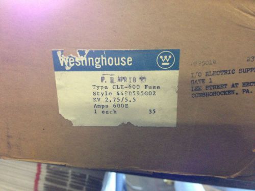 NEW WESTINGHOUSE 600 AMP FUSE CLE-600 449D595G02