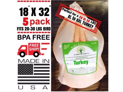 5 Turkey Poultry Shrink Bag 18&#034; X 32&#034;