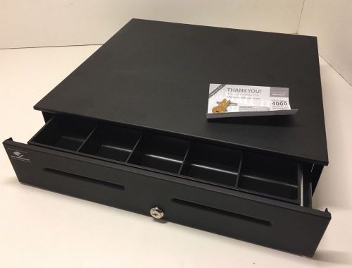 APG Series 4000 Cash Drawer Multipro Interface New Old Stock Books Keys Black