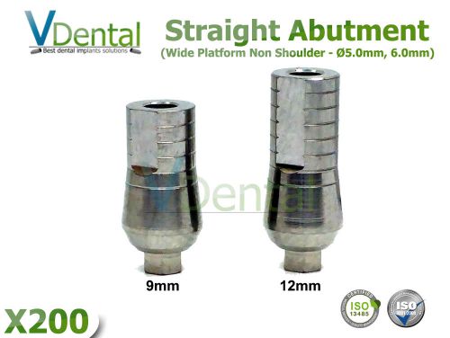X200 Straight Abutment Non Shoulder Wide Platform For Titanium Dental Implant