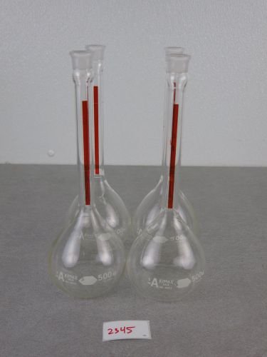 Kimax 500ml volumetric flask lot of 4 for sale