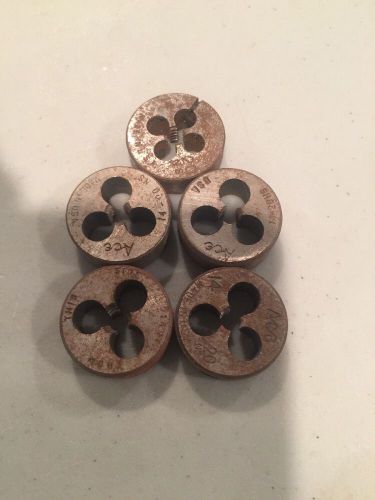 (5) Hanson Ace 14-20 NS 14-20NS Round Fractional Dies. QTY 5.  ID 922