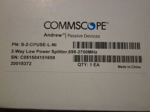 COMMSCOPE ANDREW 2-WAY LOW POWER SPLITTER S-2-CPUSE-L-N