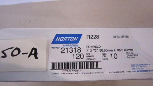 NORTON 2&#034; x 72&#034; metalite sanding belts - R228 - lot of 29 belts