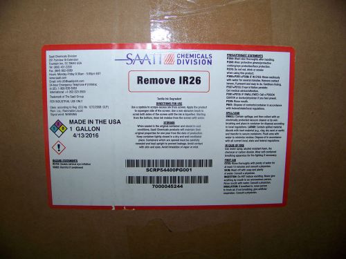 Saati Chemical Division Remove IR26 Ink Remover 4 Gallon New