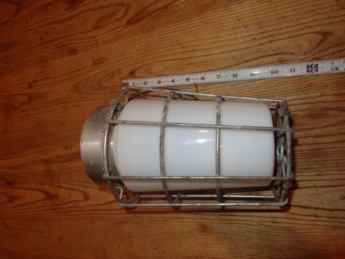 10&#034; milk glass Explosion Proof Light Steampunk Light Fixture Vintage  halo brand