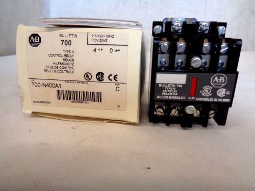 NEW  ALLEN-BRADLEY 700-N400A1 SERIES C TYPE N CONTROL RELAY 110/120 V COIL