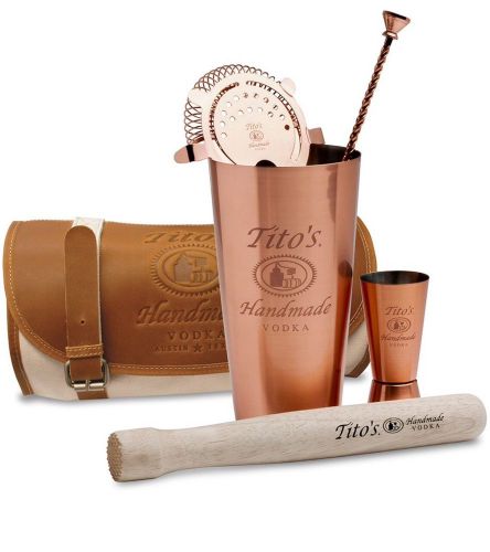 Tito&#039;s Vodka Mixology Kit Shaker Muddler Strainer Jigger